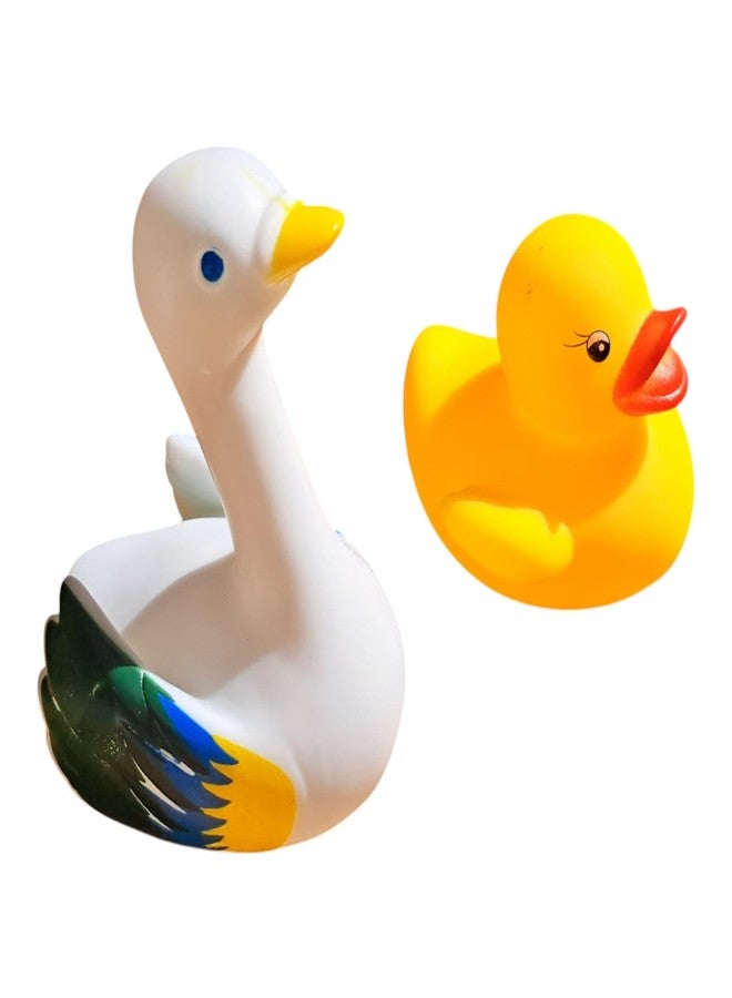 JNiL Cute Animals Swimming Water Toys Non-Toxic, BPA Free Colorful Soft Rubber Float Squeeze Sound Squeezy Bathing Toy for Baby Chu Chu Toy Set - Image 4